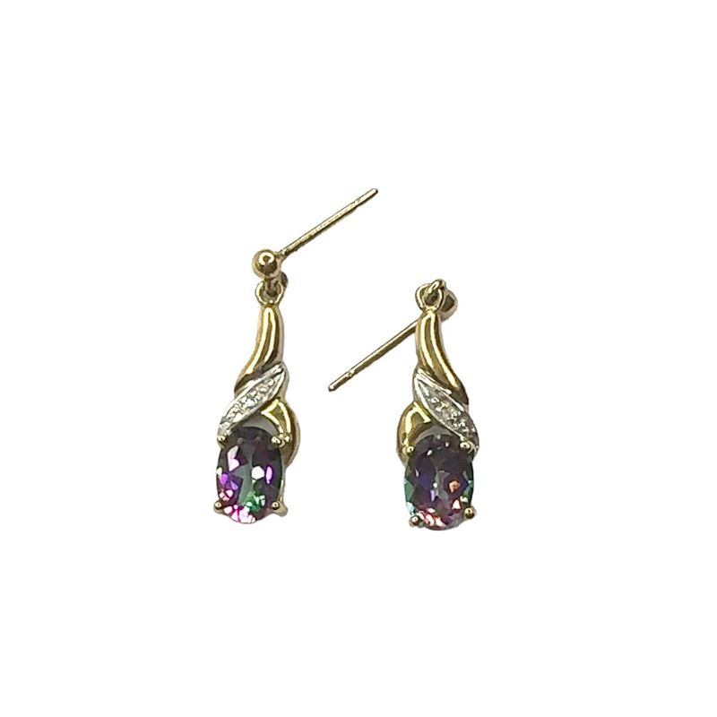 Alexandrite &amp; Diamond Dropper Studs RC160