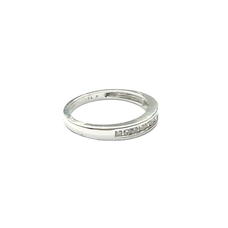 9ct white gold diamond set half eternity ring