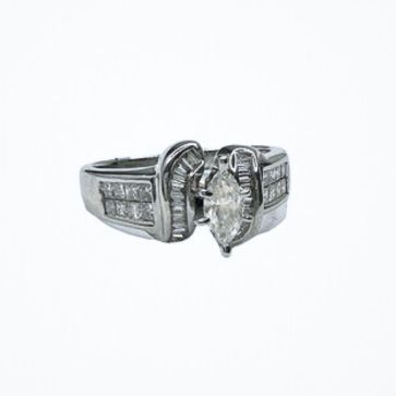 14ct white gold twist style diamond 1ct ring