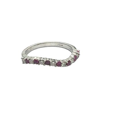 White Gold Diamond And Ruby Ring RC320