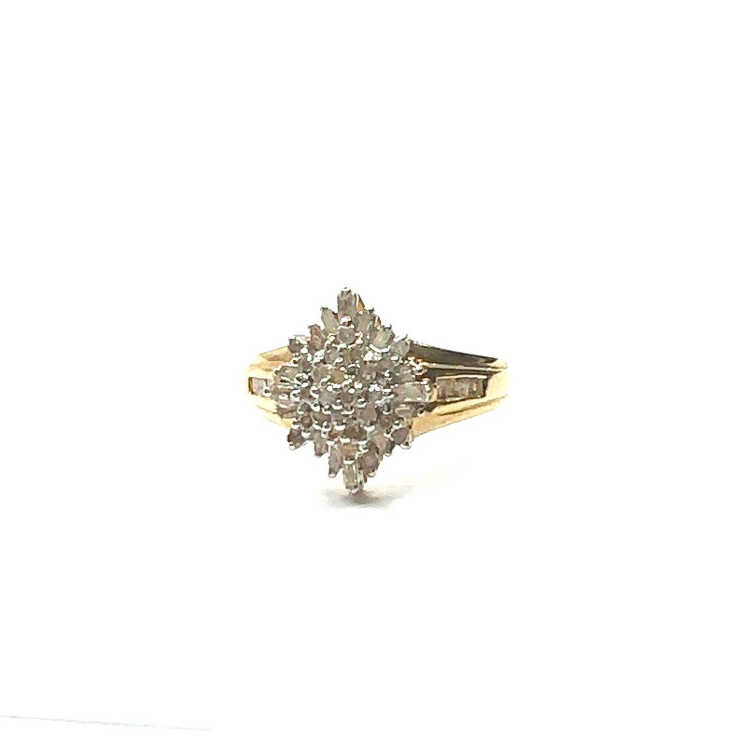 10ct yellow gold diamond cluster ring 0.40ct