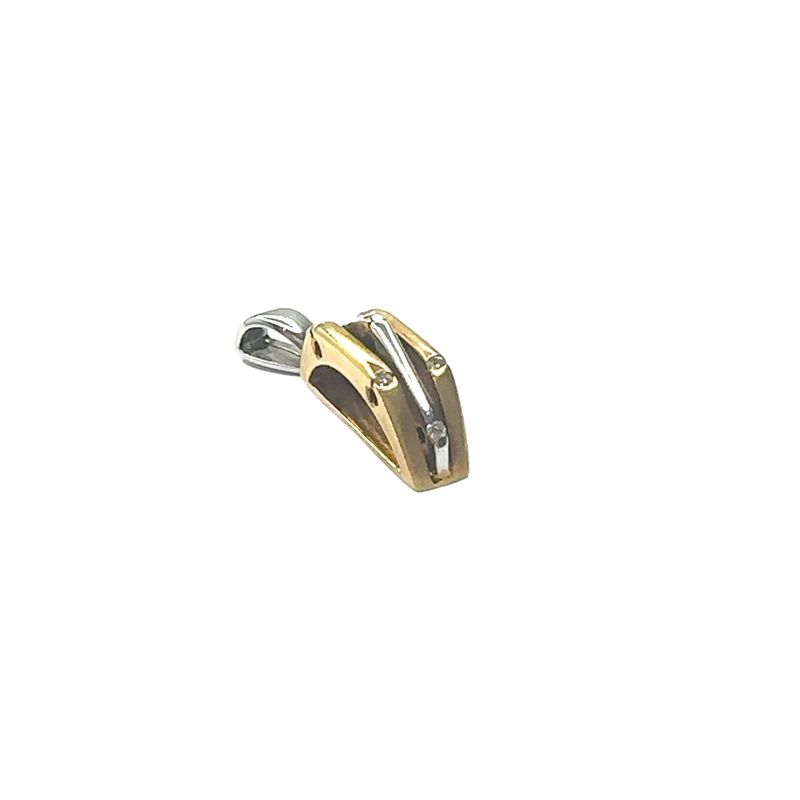 18ct Bi-gold diamond set pendent