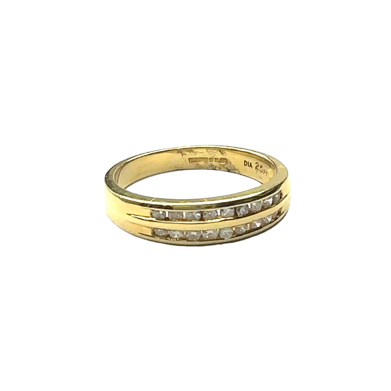18ct diamond set 2 two half eternity ring