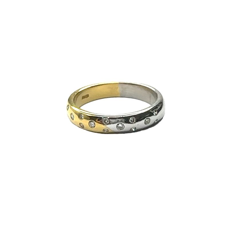 18ct White/Yellow gold diamond band ring