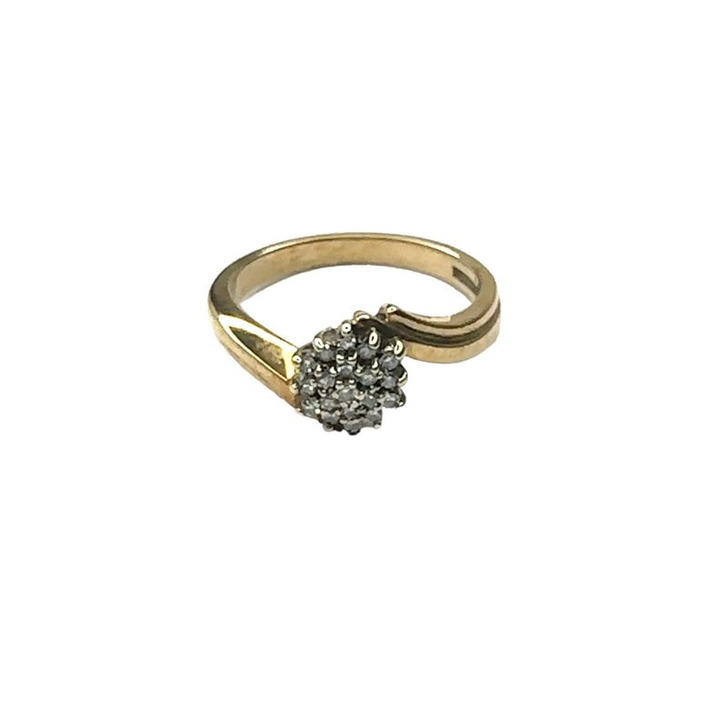 9ct flower diamond cluster ring
