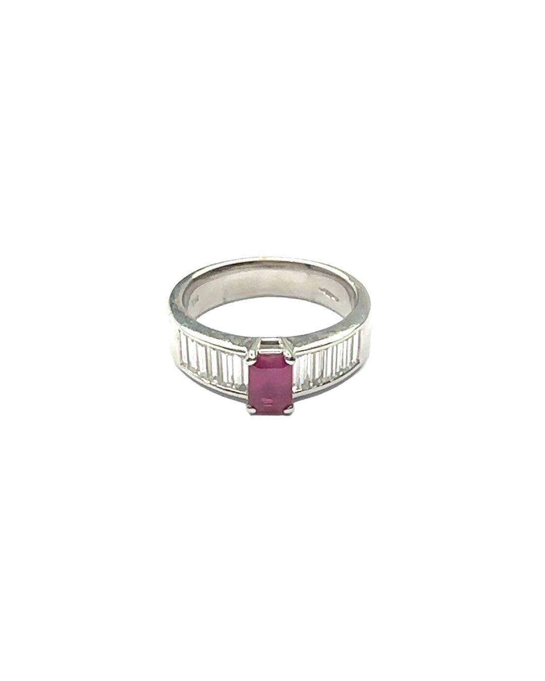18ct White Gold Ruby and Diamond ring