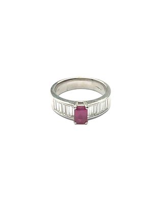 18ct White Gold Ruby and Diamond ring
