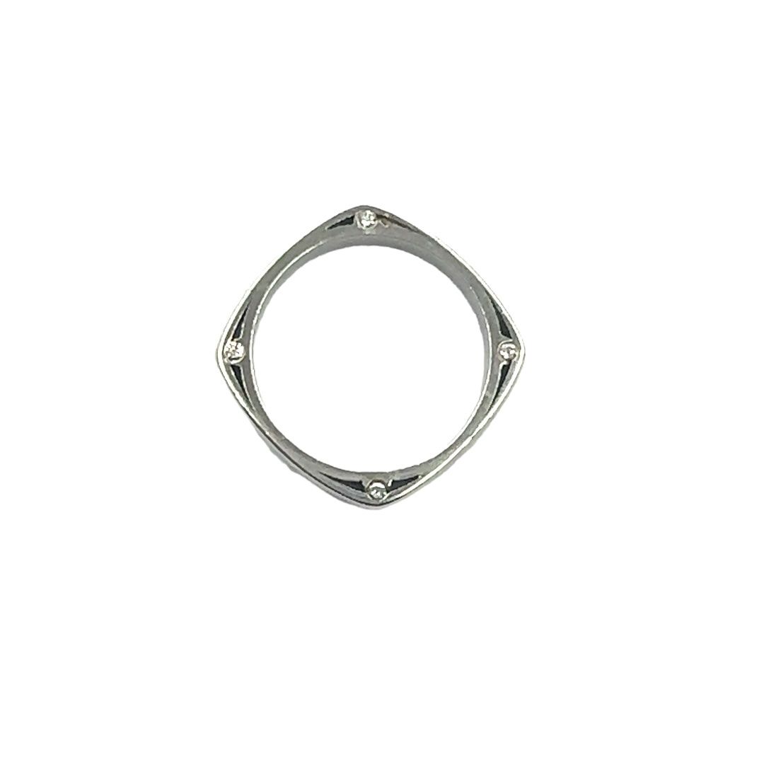 9ct White gold cushion style diamond ring