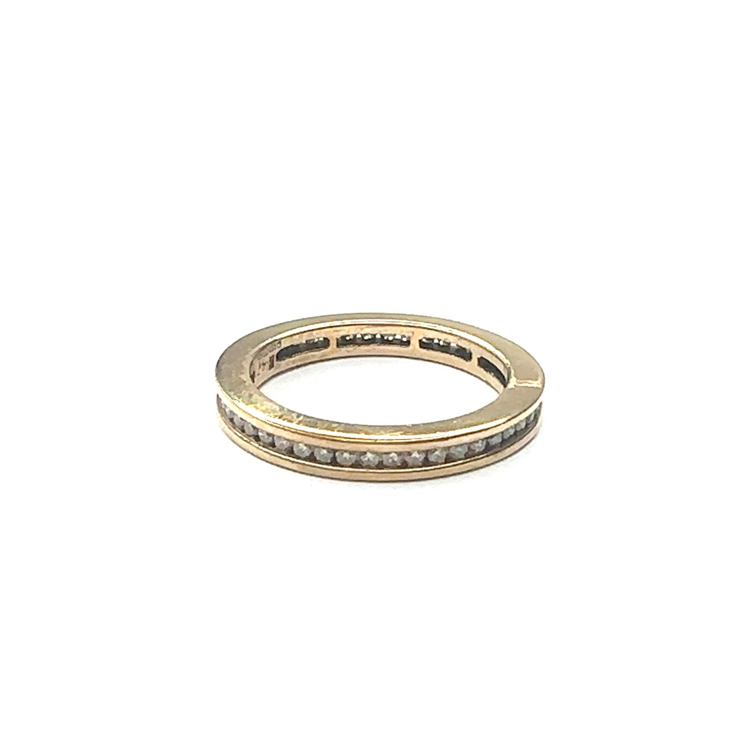 9ct yellow gold full diamond set eternity ring