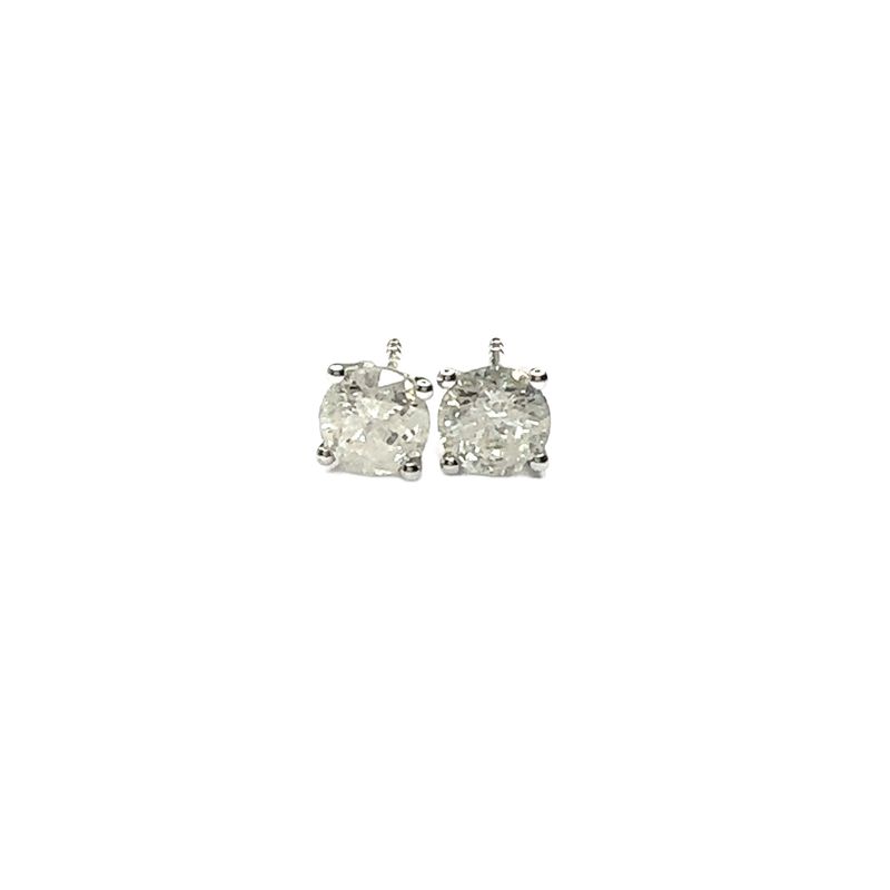 18ct white gold diamond single set earrings
