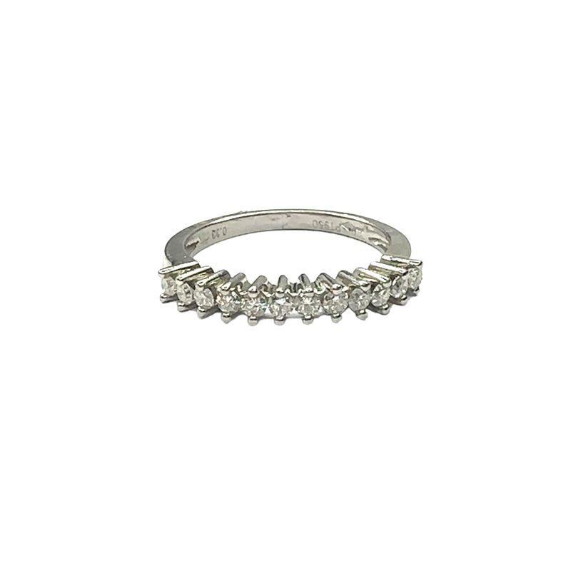 Platinum diamond half eternity ring