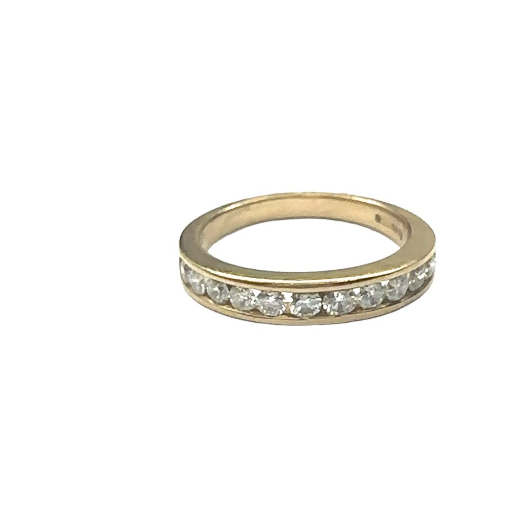 9ct yellow gold diamond half eternity ring