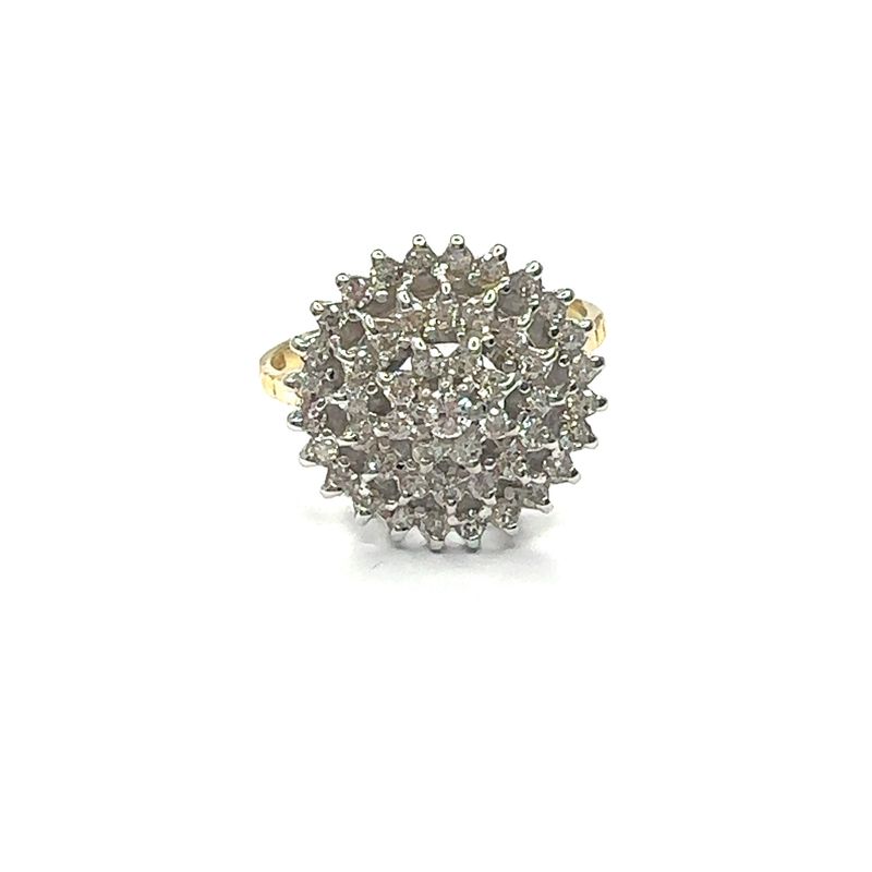 18ct White and yellow Gold cluster diamond ring