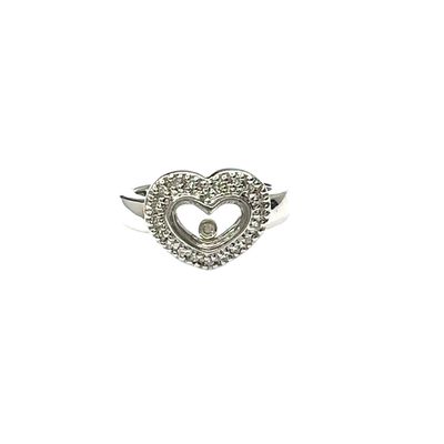 9ct white gold diamond heart ring