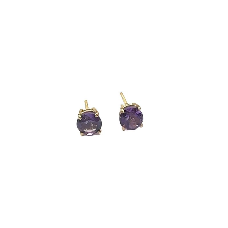 9ct yellow gold amethyst set earrings