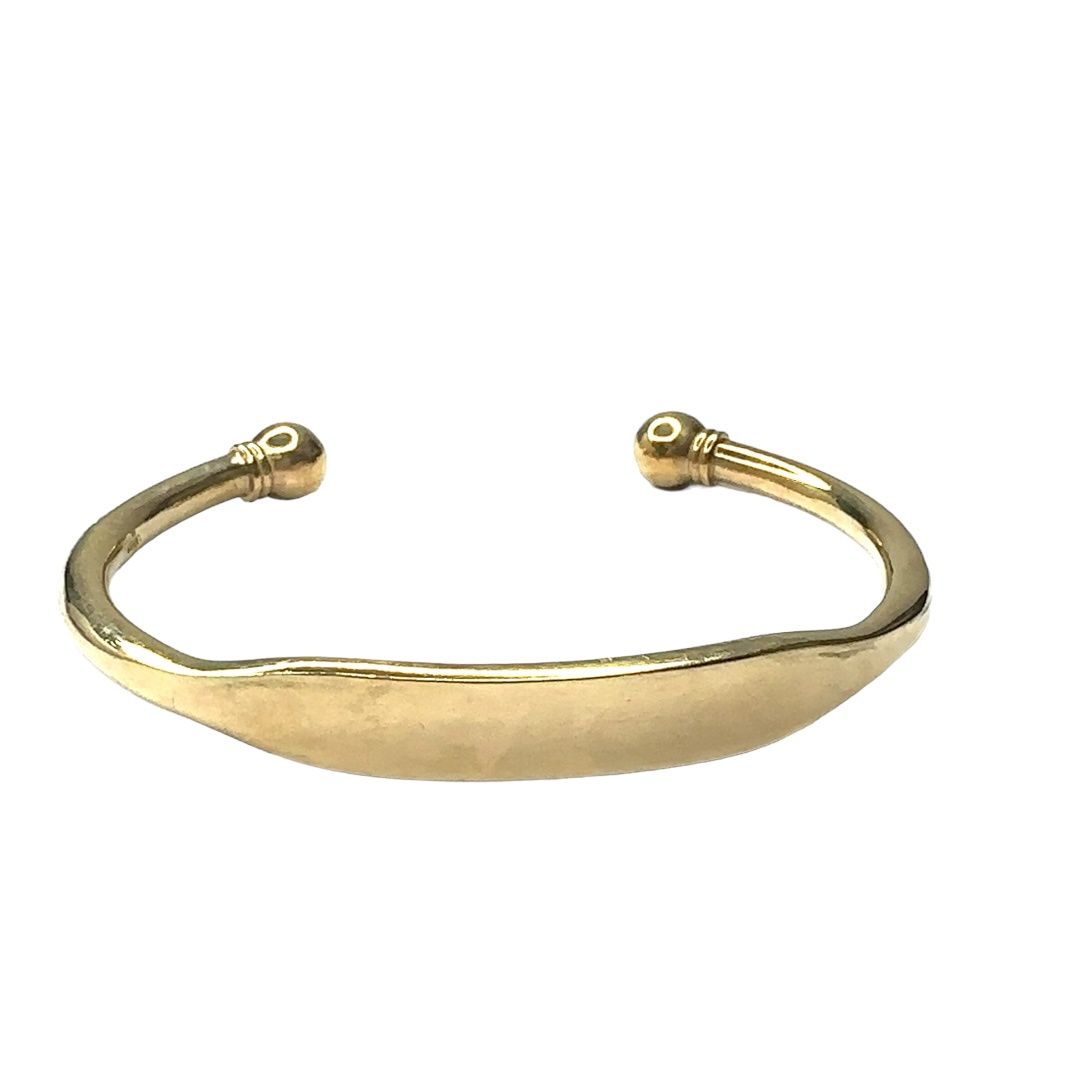 9ct yellow gold flat top bangle