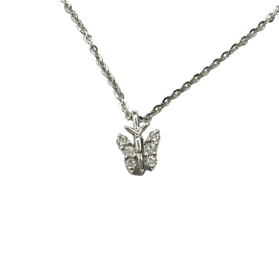 925 sterling silver Swarovski crystal butterfly pendent
