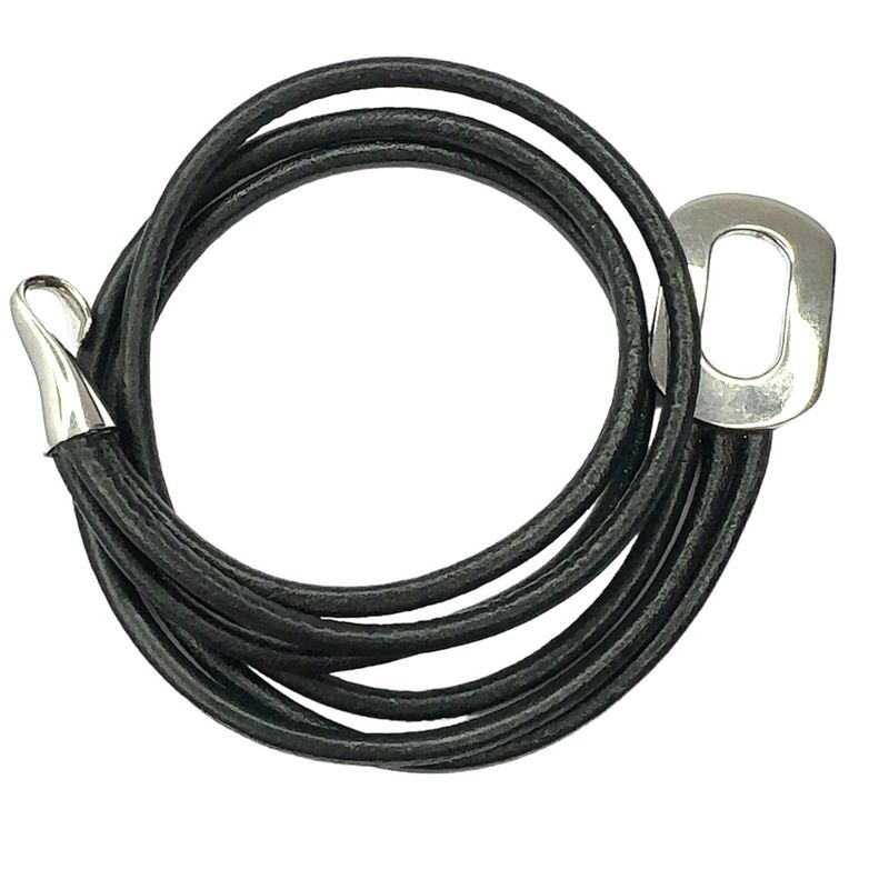 Mens 925 sterling silver “SEVEN” leather bracelet
