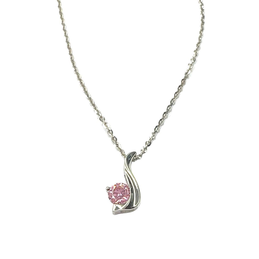 925 sterling silver Swarovski crystal pink pendent