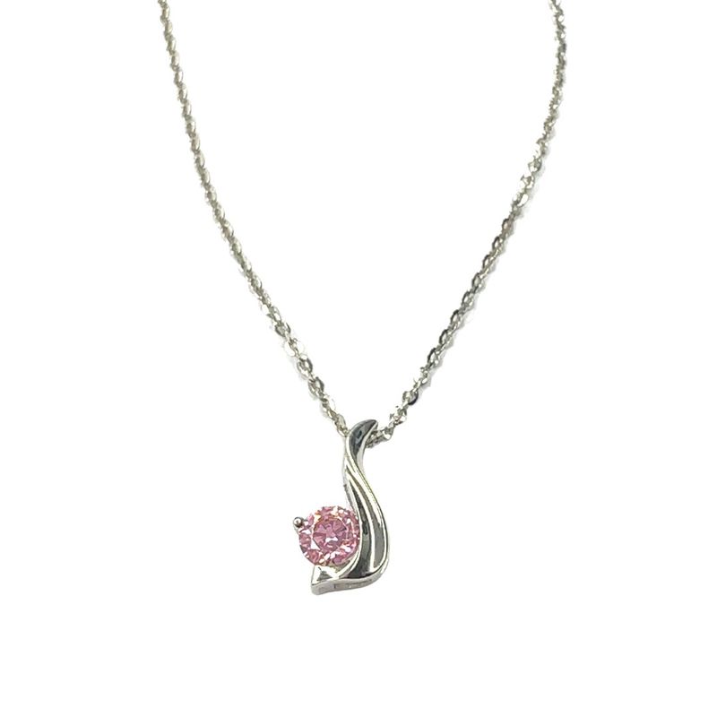 925 sterling silver Swarovski crystal pink pendent