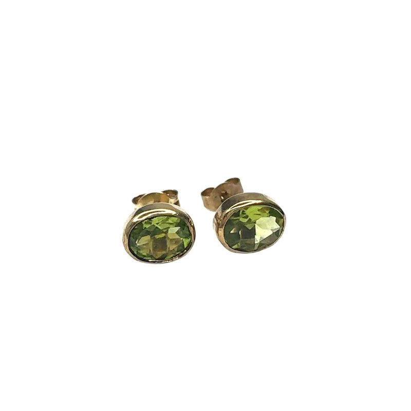 9ct yellow gold peridot earrings