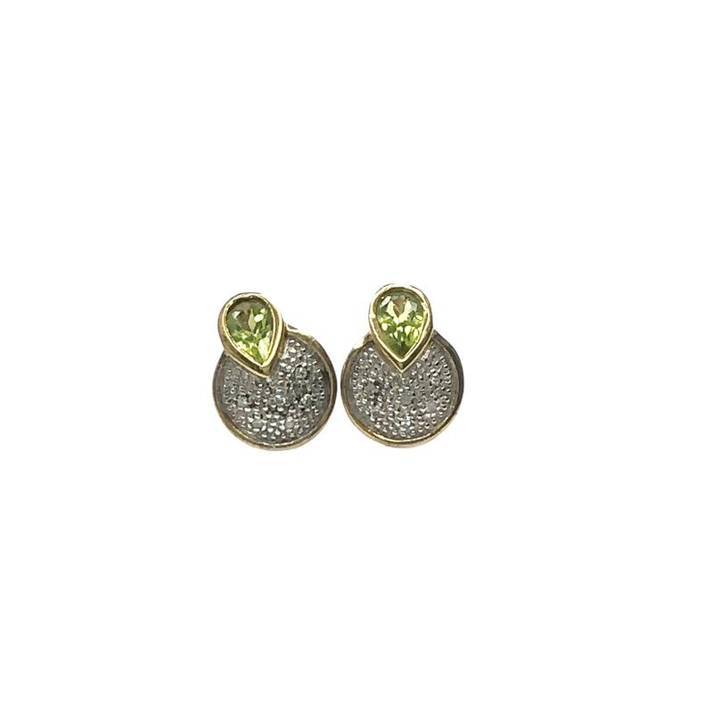 Peridot &amp; Diamond Studs STE37