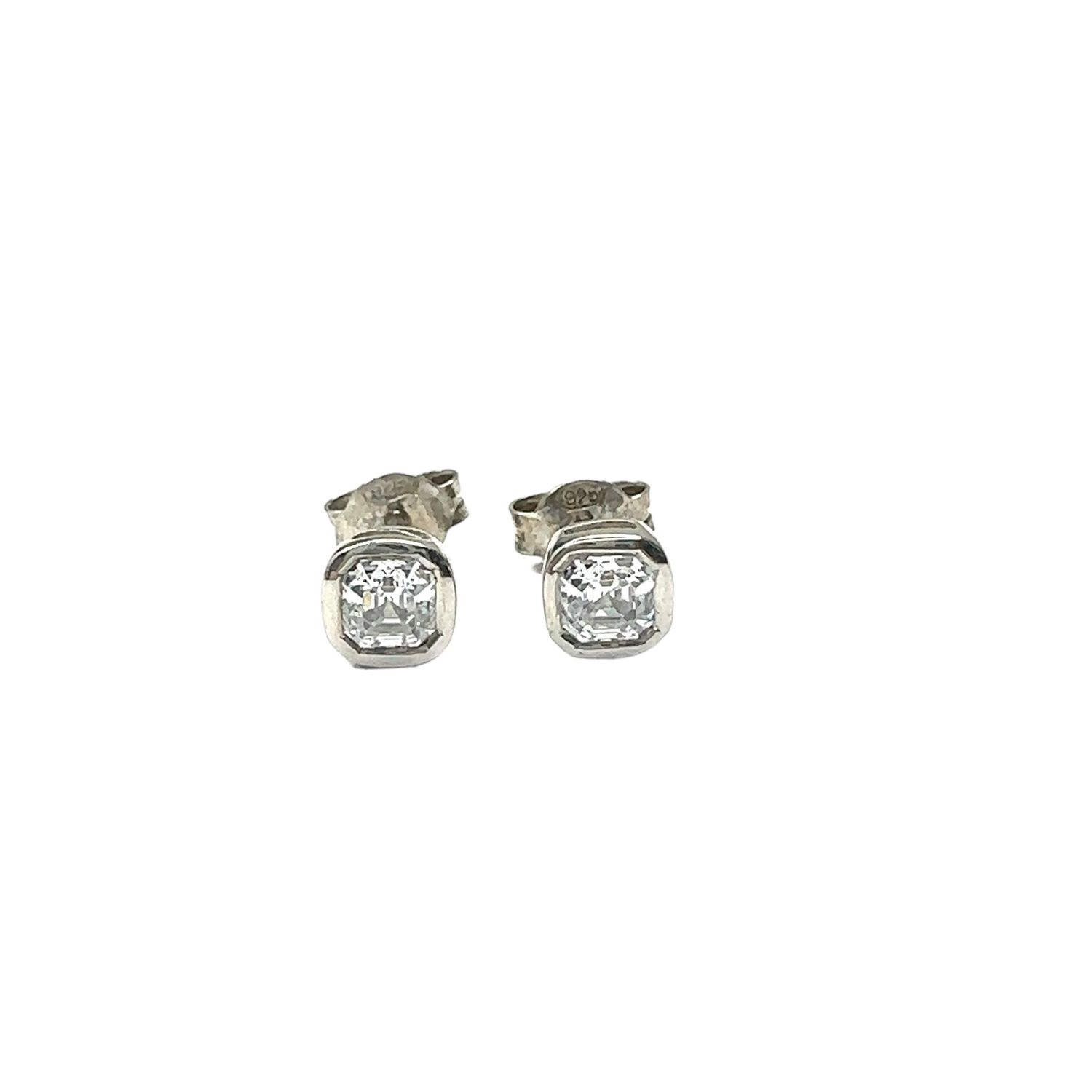 925 sterling silver Swarovski crystal cushion and earrings