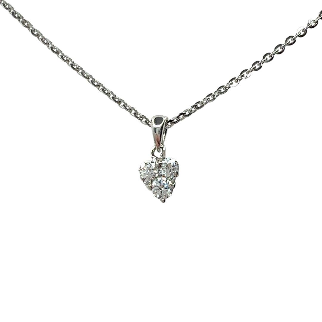 925 sterling silver Swarovski crystal set heart necklace