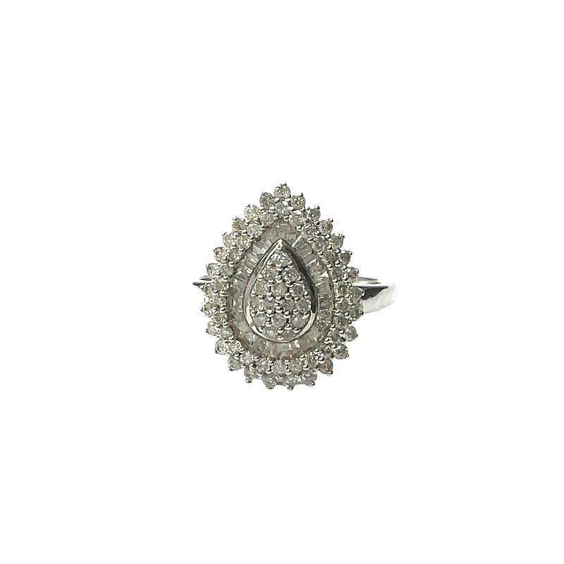 9ct white gold 1ct diamond pear shape ring