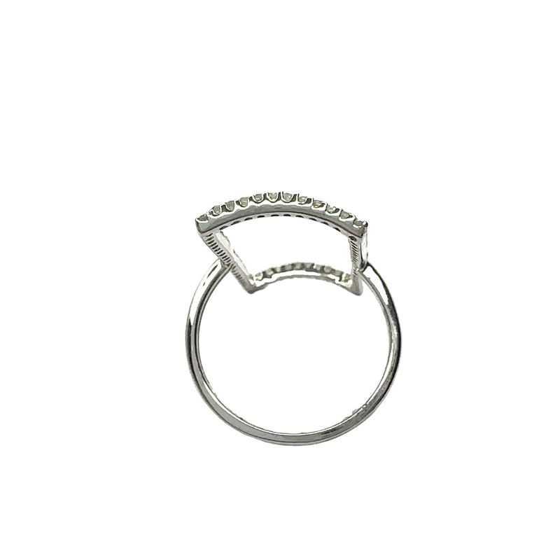 9ct white gold diamond rectangular ring
