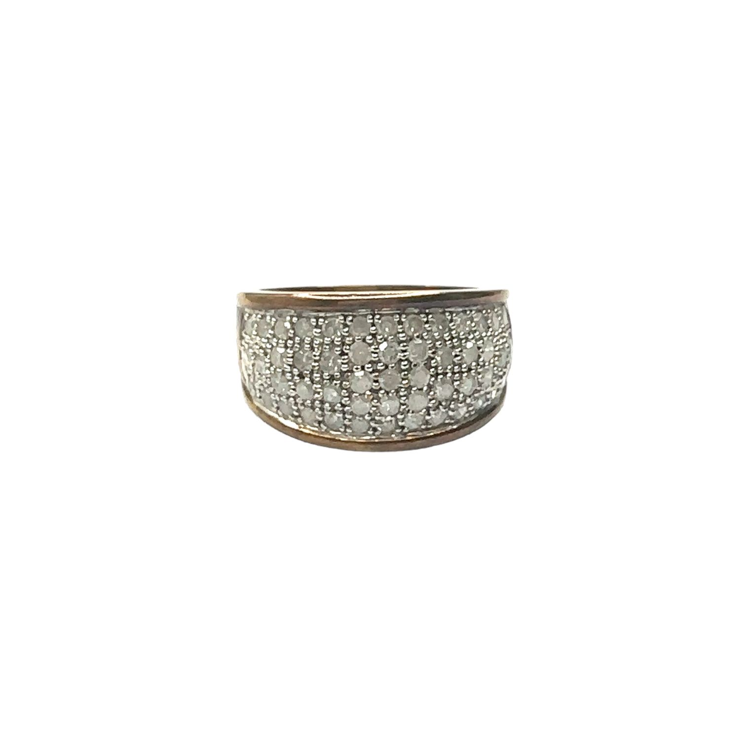 9ct yellow gold diamond cluster set ring