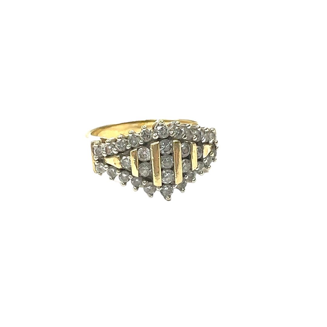 18ct yellow gold 0.45ct diamond art deco style ring