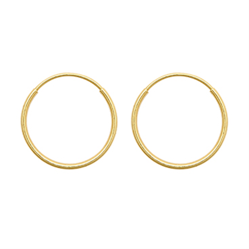 9ct Yellow Gold 12mm Plain Sleeper Earrings