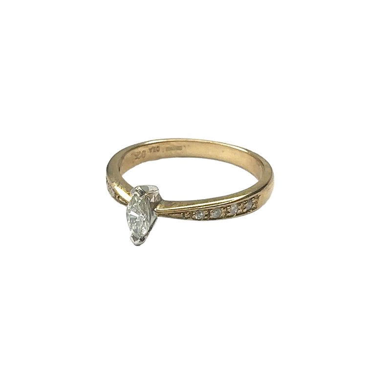 9ct yellow gold diamond set ring