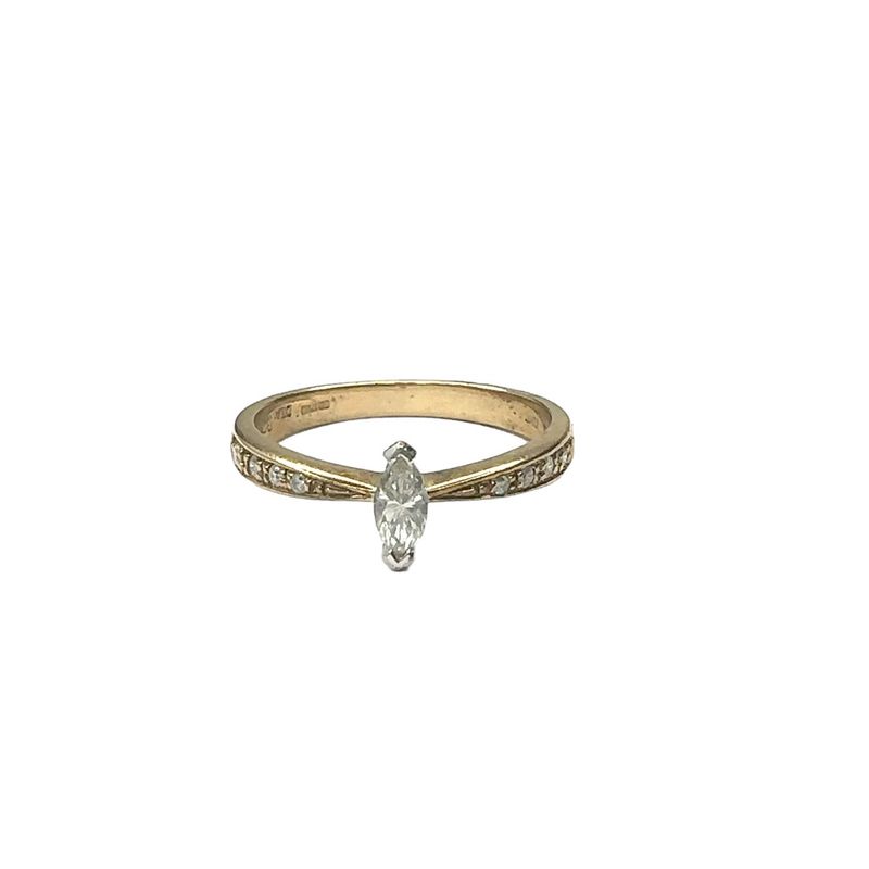 9ct yellow gold diamond set ring