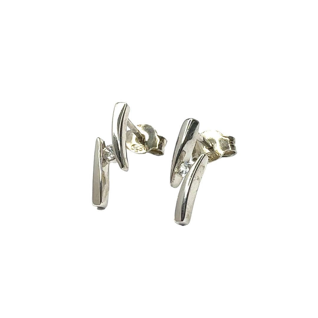 Sterling silver Swarovski crystal set earrings