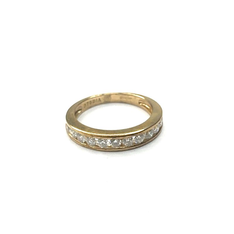 9ct yellow gold half eternity 0.50ct diamond ring