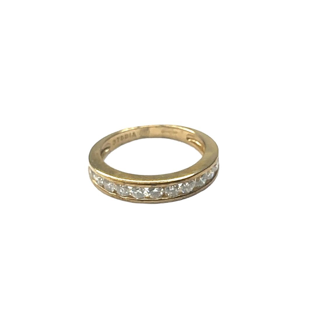 9ct yellow gold 0.50ct diamond half eternity set ring