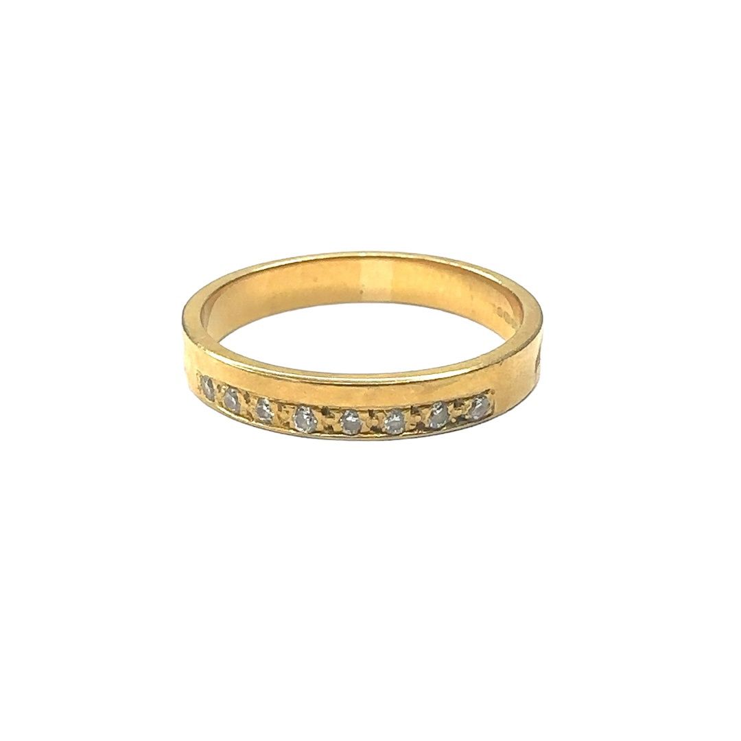 18ct yellow gold 0.15ct diamond quarter eternity ring