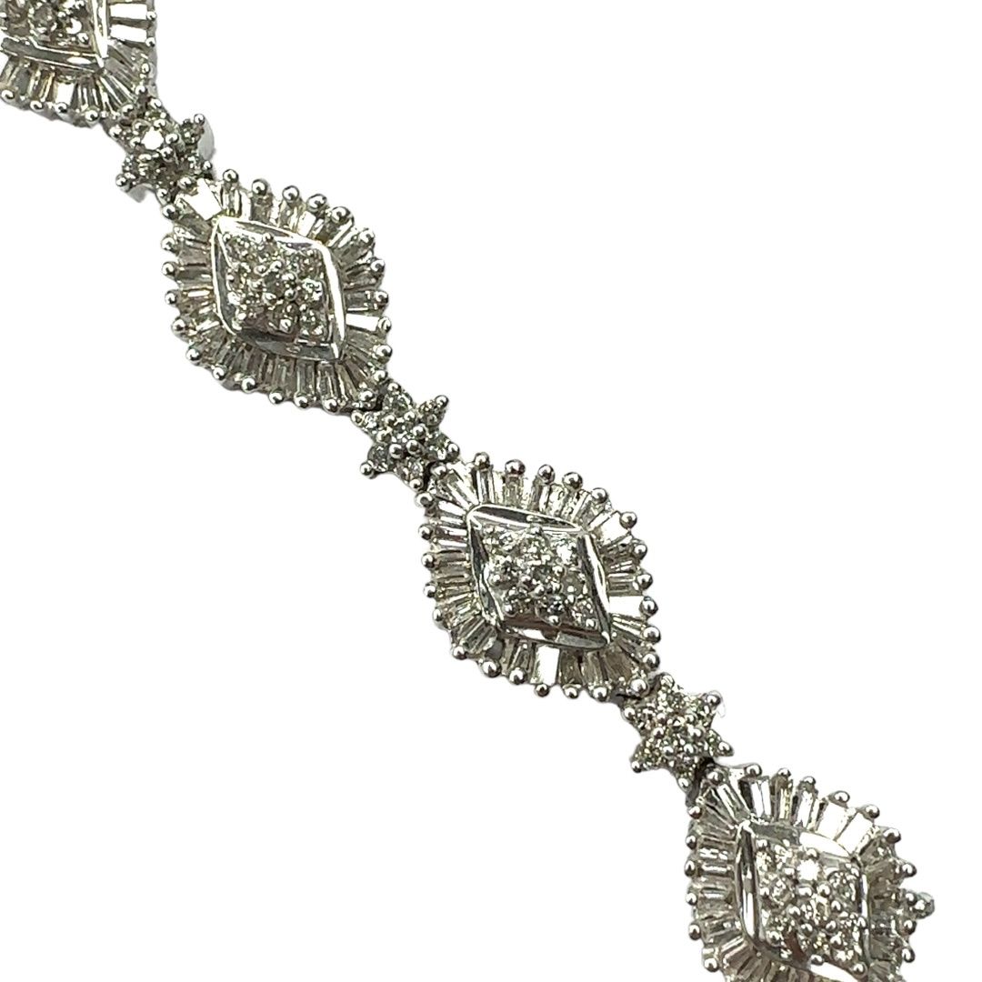 10k white gold 5ct diamond bracelet