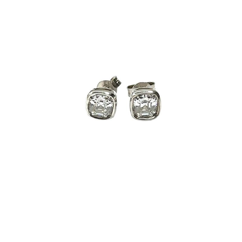 Sterling silver Swarovski cusion cut crystal earrings