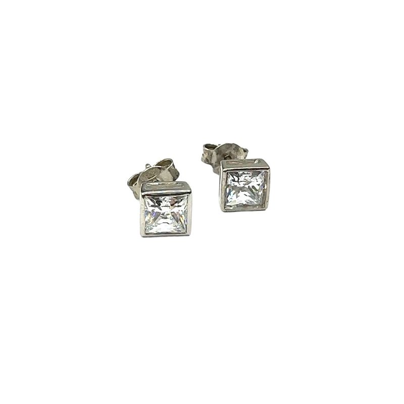 Silver 925 Swarovski crystal square cut earrings