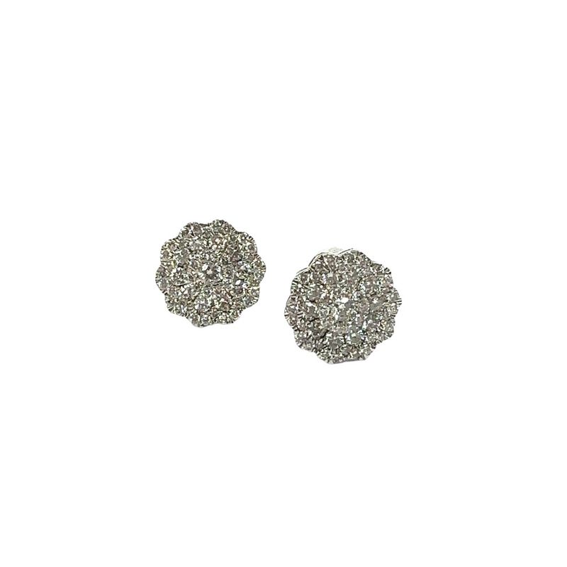 18ct white gold 1ct diamond cluster earrings