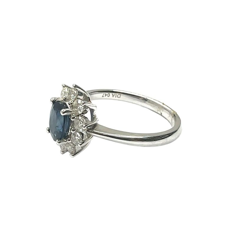 White Gold Diamond and Sapphire Ring RC512