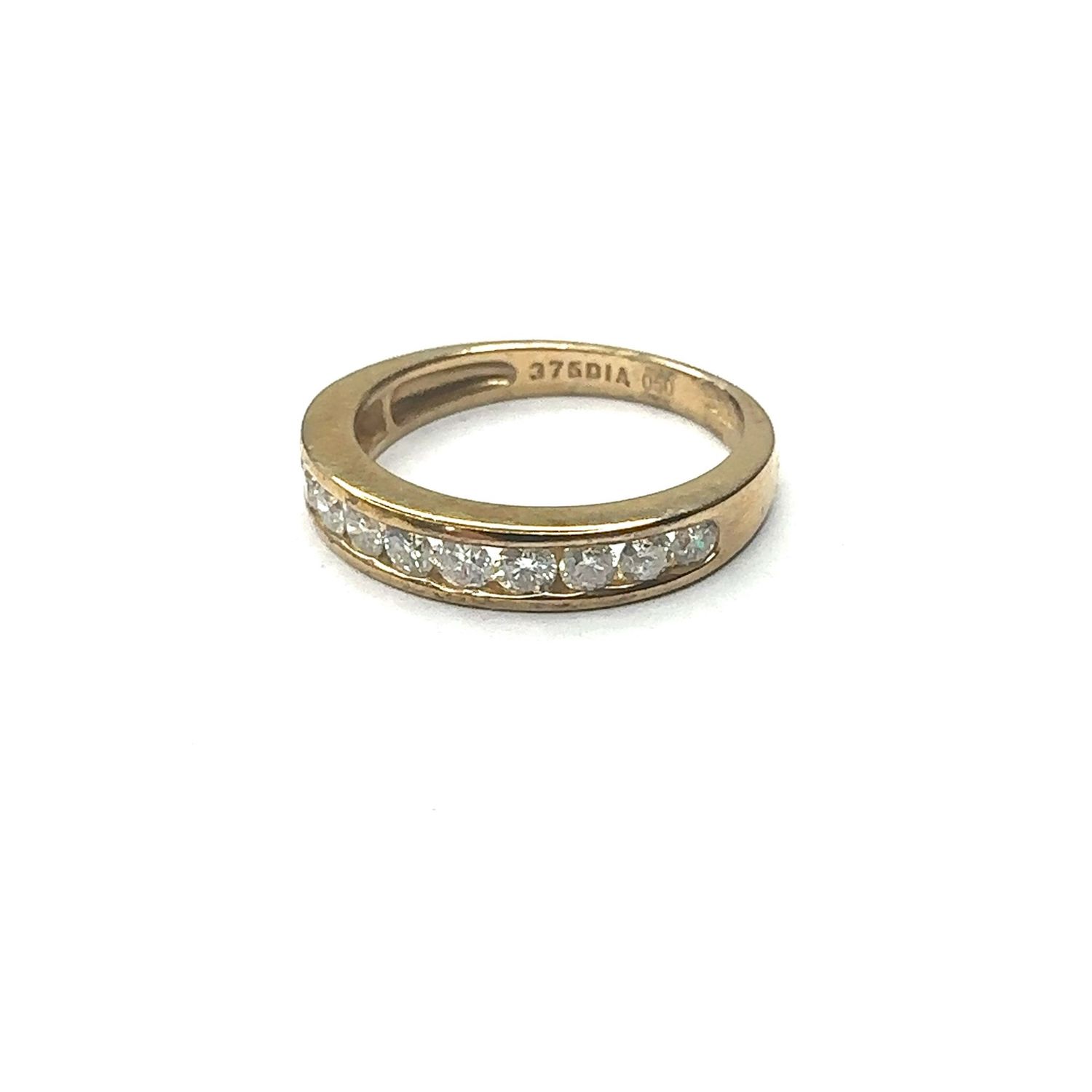 9ct yellow gold 0.25ct diamond set half eternity ring