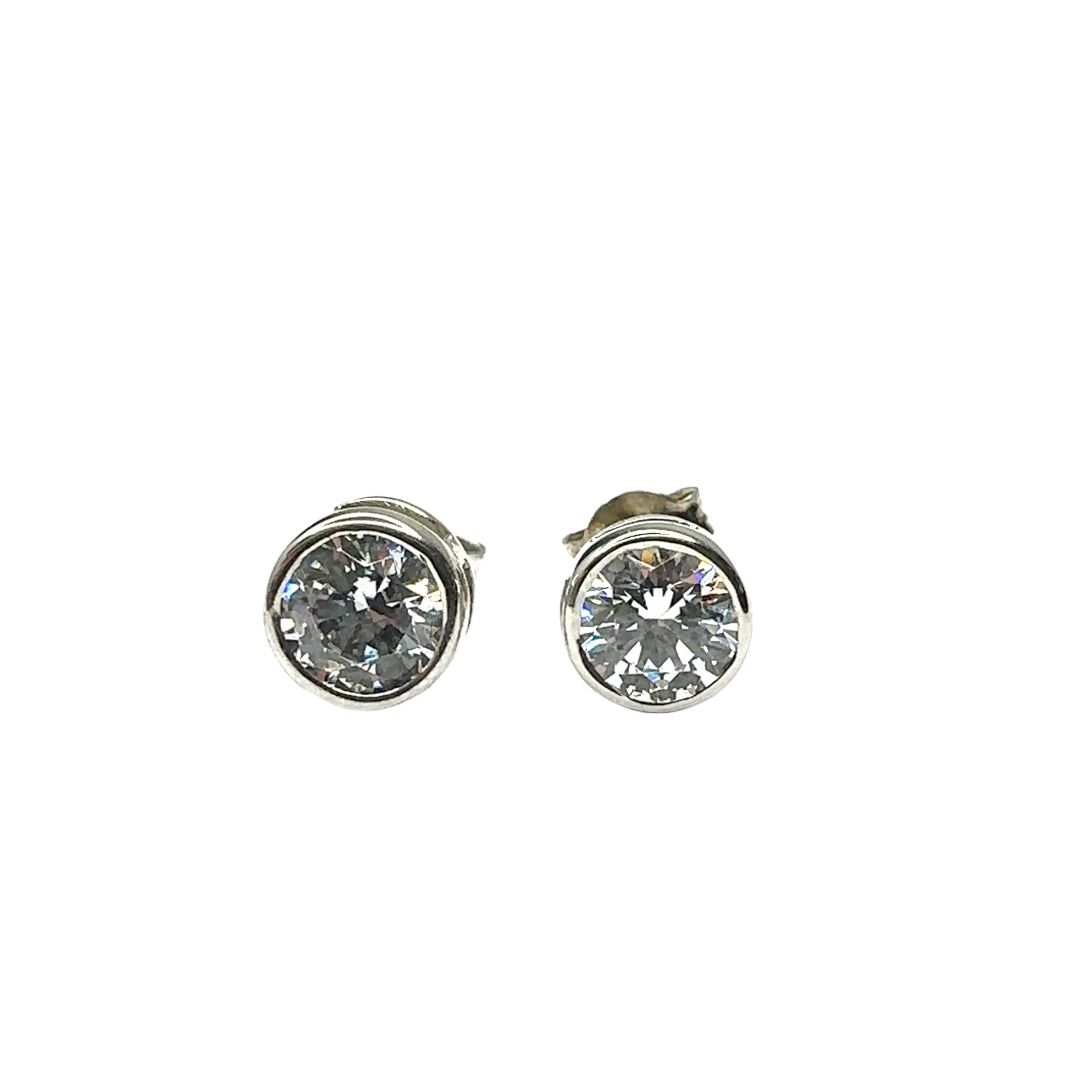 925 sterling silver Swarovski crystal round cut earrings