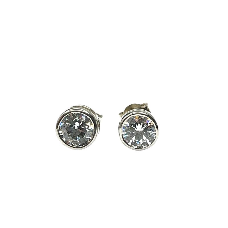 925 sterling silver Swarovski crystal round cut earrings