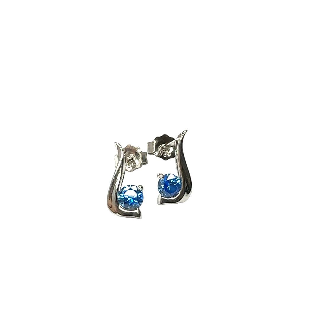 925 silver Swarovski crystal set drop style earrings