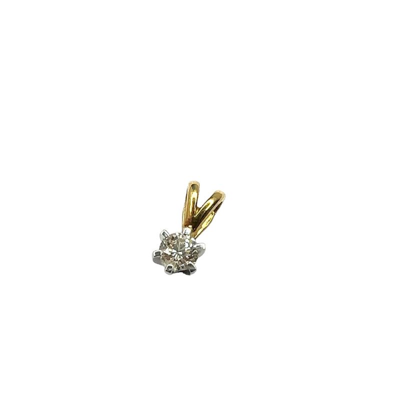 18ct yellow gold diamond 0.20ct solitaire set pendent