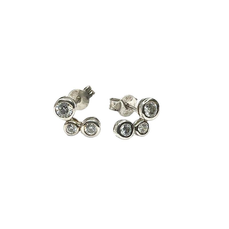 Swarovski crystal set silver drop earrings